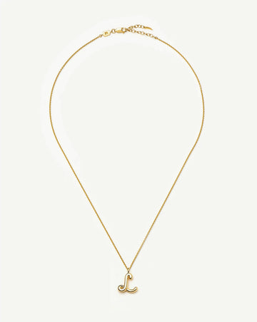 Curly Molten Initial Pendant Necklace - L | 18k Gold Vermeil Necklaces Missoma 