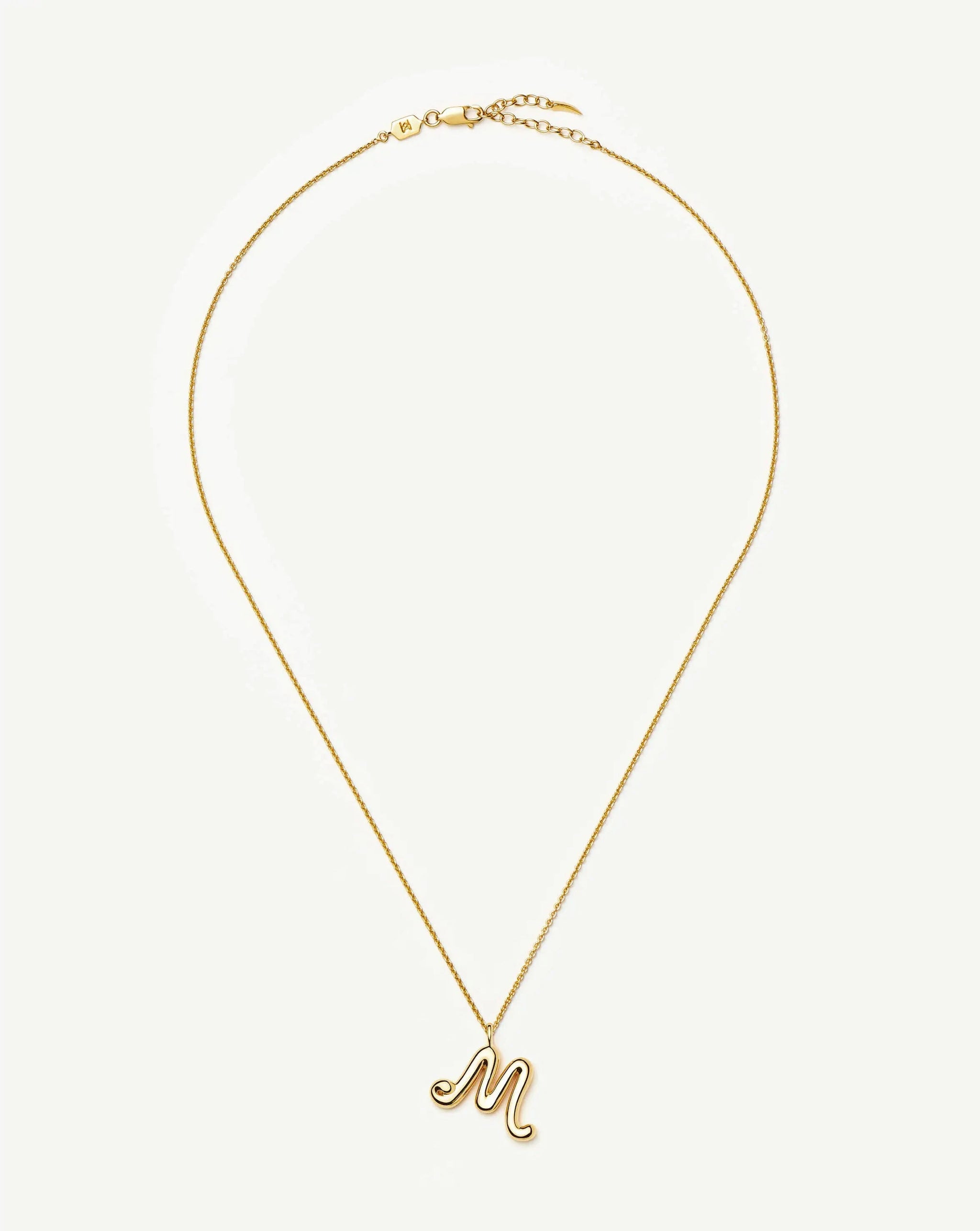 Curly Molten Initial Pendant Necklace - M | 18k Gold Vermeil Necklaces Missoma 