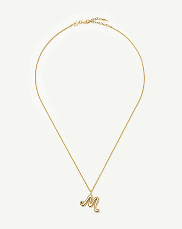 Curly Molten Initial Pendant Necklace - M | 18k Gold Vermeil Necklaces Missoma 