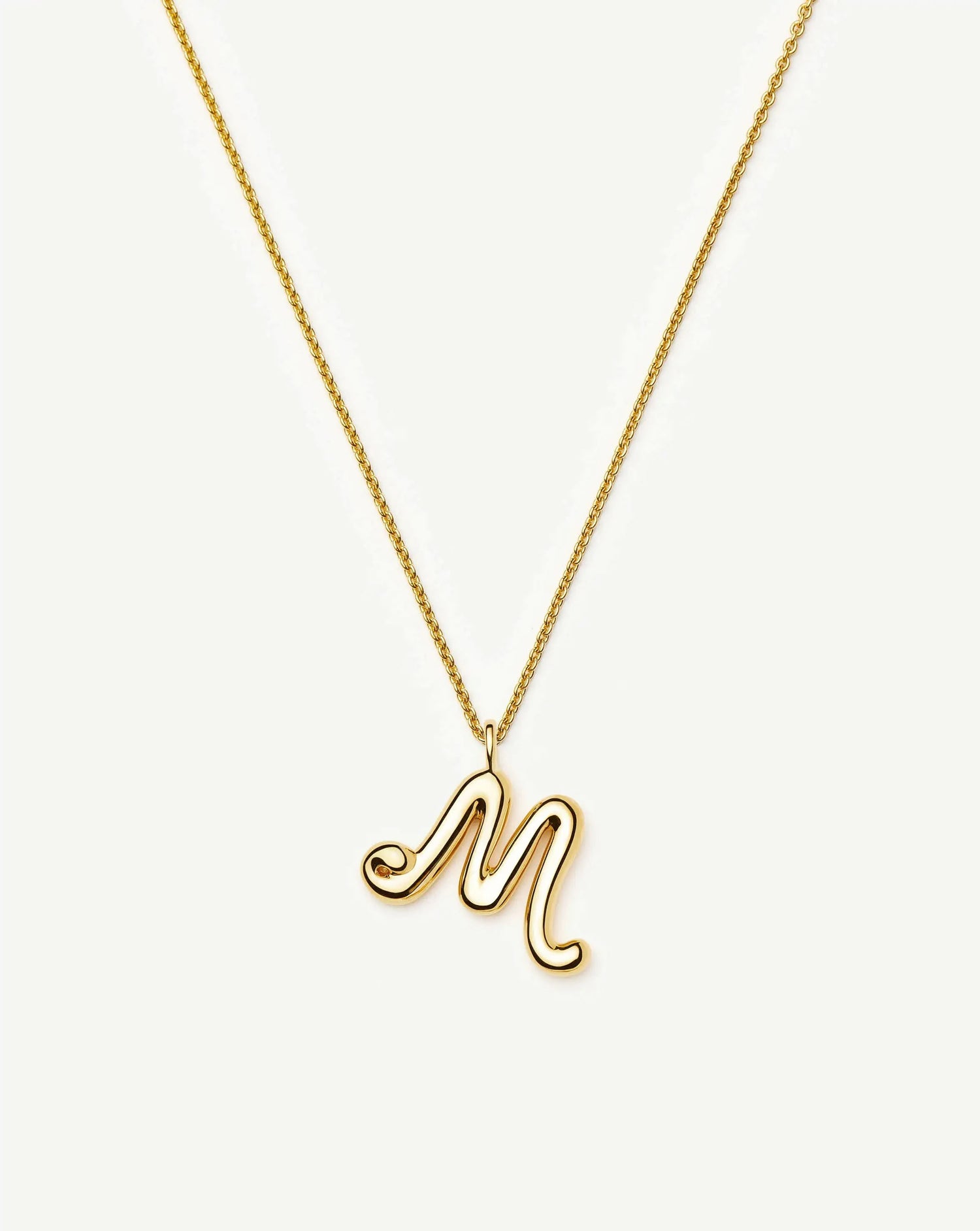 Curly Molten Initial Pendant Necklace - M | 18k Gold Vermeil Necklaces Missoma 