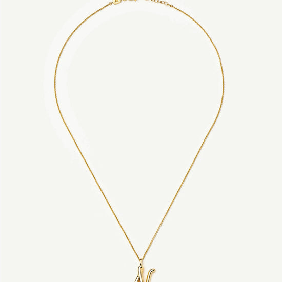 Curly Molten Initial Pendant Necklace - N | 18k Gold Vermeil Necklaces Missoma 