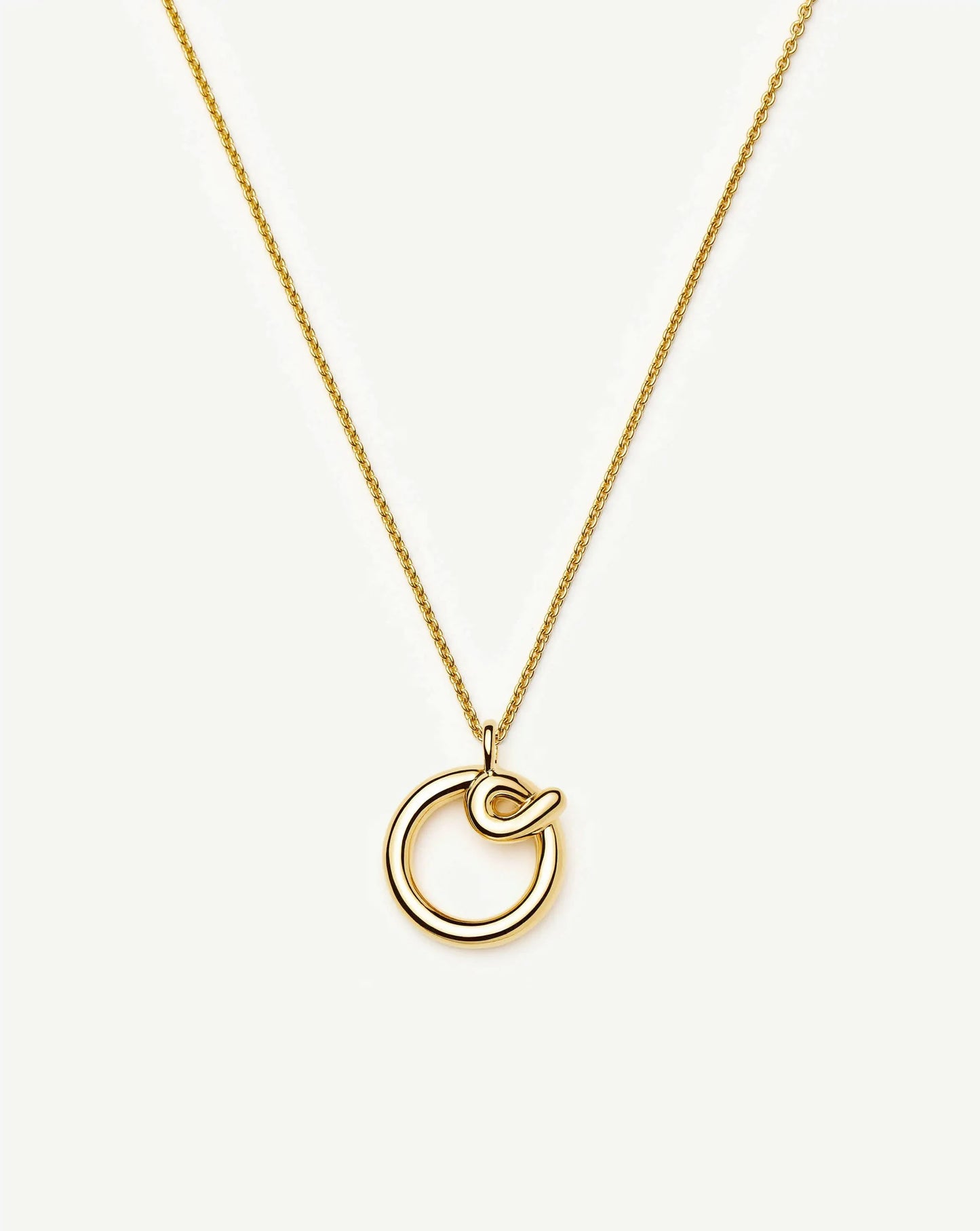 Curly Molten Initial Pendant Necklace - O | 18k Gold Vermeil Necklaces Missoma 