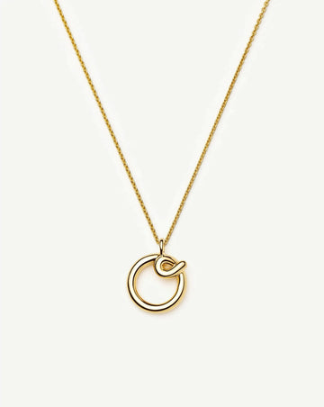 Curly Molten Initial Pendant Necklace - O | 18k Gold Vermeil Necklaces Missoma 