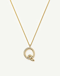 Curly Molten Initial Pendant Necklace - Q | 18k Gold Vermeil Necklaces Missoma 