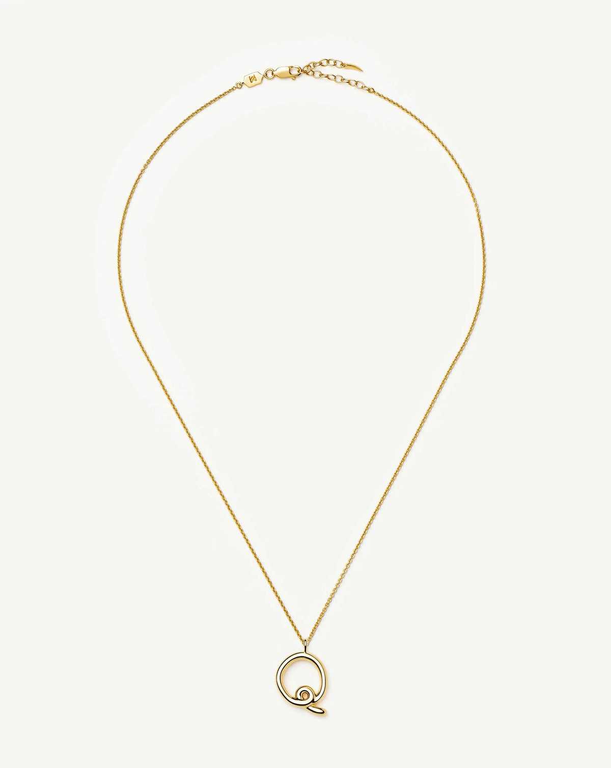 Curly Molten Initial Pendant Necklace - Q | 18k Gold Vermeil Necklaces Missoma 