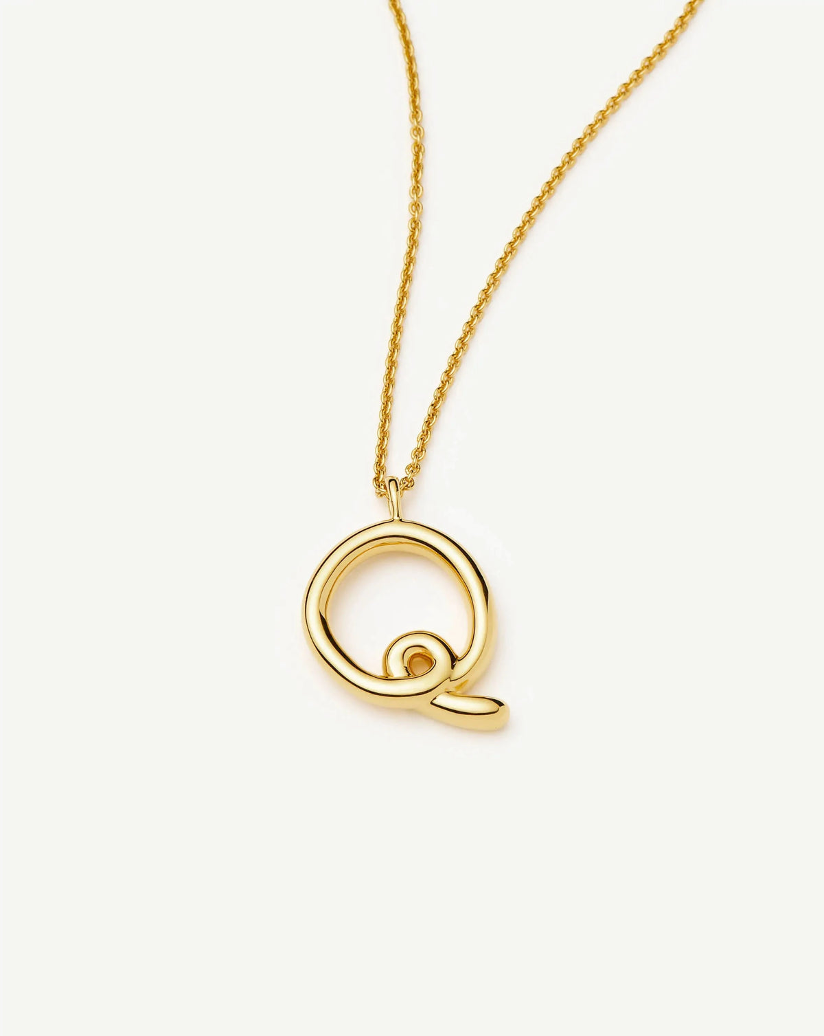 Curly Molten Initial Pendant Necklace - Q | 18k Gold Vermeil Necklaces Missoma 