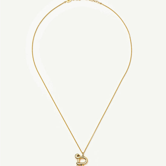 Curly Molten Initial Pendant Necklace - R | 18k Gold Vermeil Necklaces Missoma 