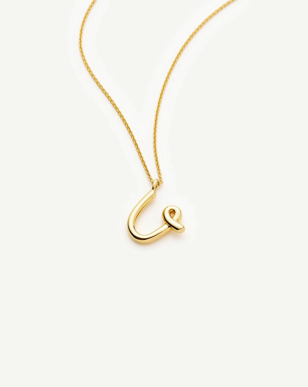 Curly Molten Initial Pendant Necklace - U | 18k Gold Vermeil Necklaces Missoma 