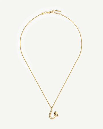 Curly Molten Initial Pendant Necklace - U | 18k Gold Vermeil Necklaces Missoma 