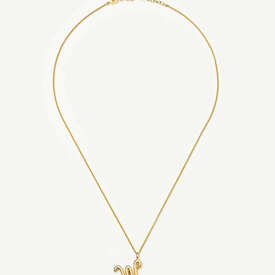 Curly Molten Initial Pendant Necklace - W | 18k Gold Vermeil Necklaces Missoma 