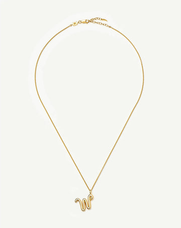 Curly Molten Initial Pendant Necklace - W | 18k Gold Vermeil Necklaces Missoma 