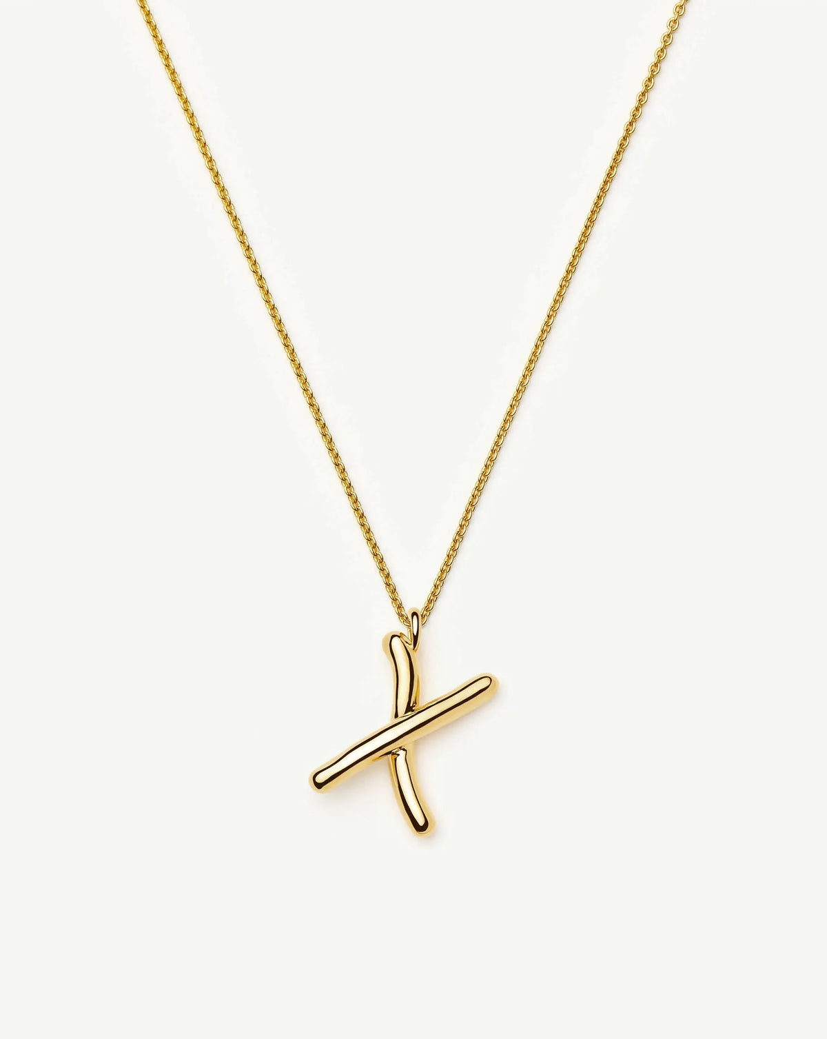 Curly Molten Initial Pendant Necklace