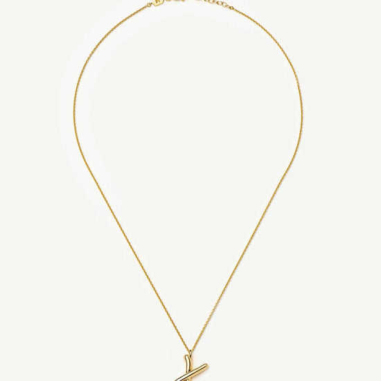 Curly Molten Initial Pendant Necklace - X | 18k Gold Vermeil Necklaces Missoma 