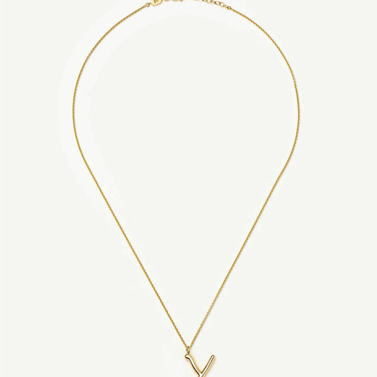 Curly Molten Initial Pendant Necklace - Y | 18k Gold Vermeil Necklaces Missoma 