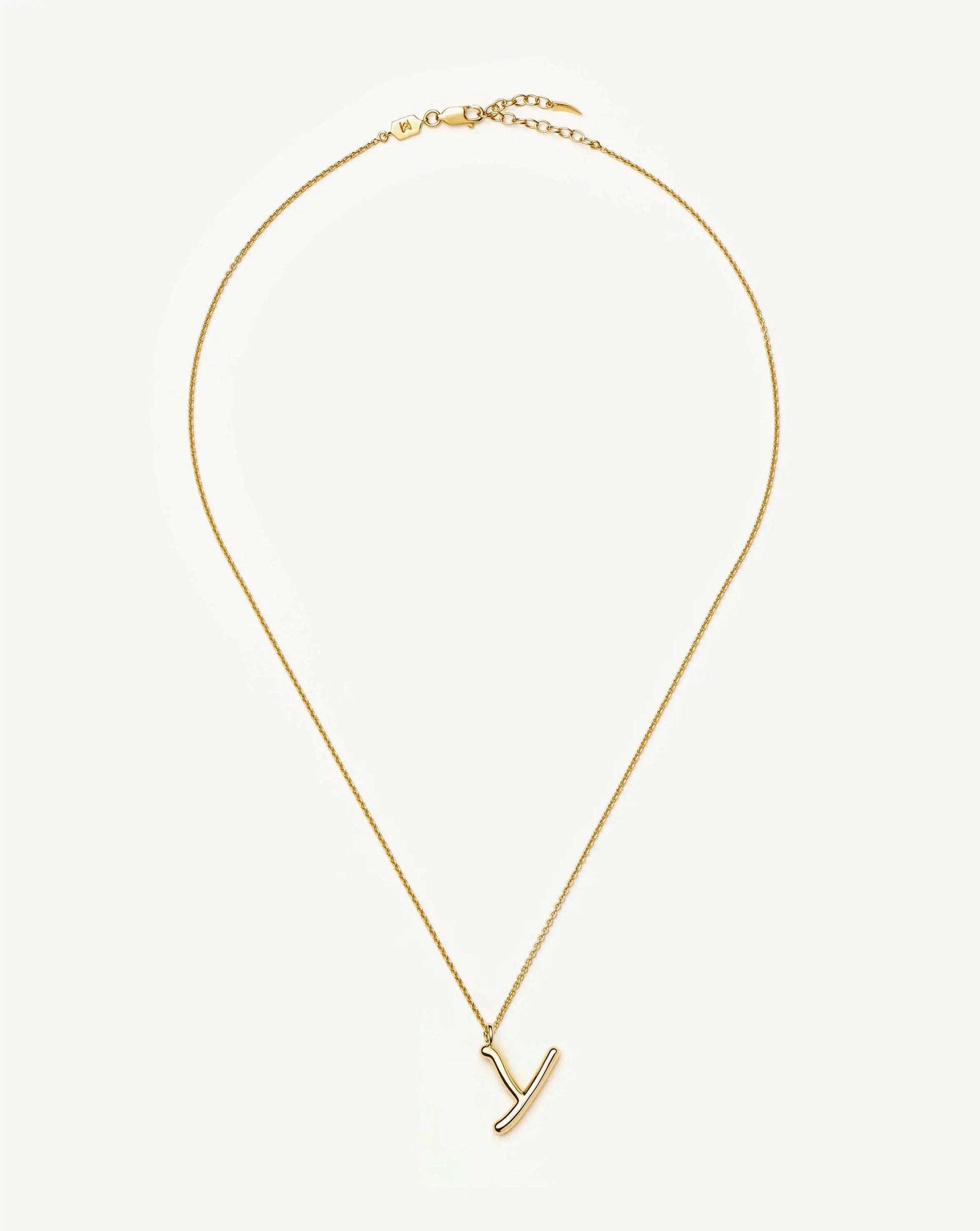 Curly Molten Initial Pendant Necklace - Y | 18k Gold Vermeil Necklaces Missoma 