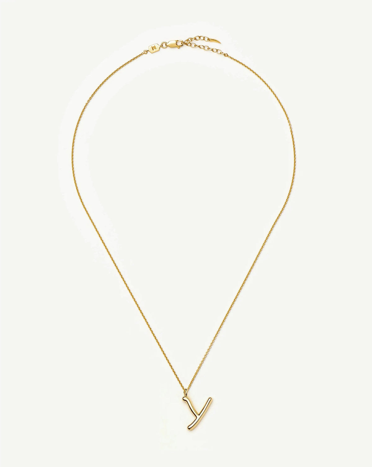 Curly Molten Initial Pendant Necklace - Y | 18k Gold Vermeil Necklaces Missoma 