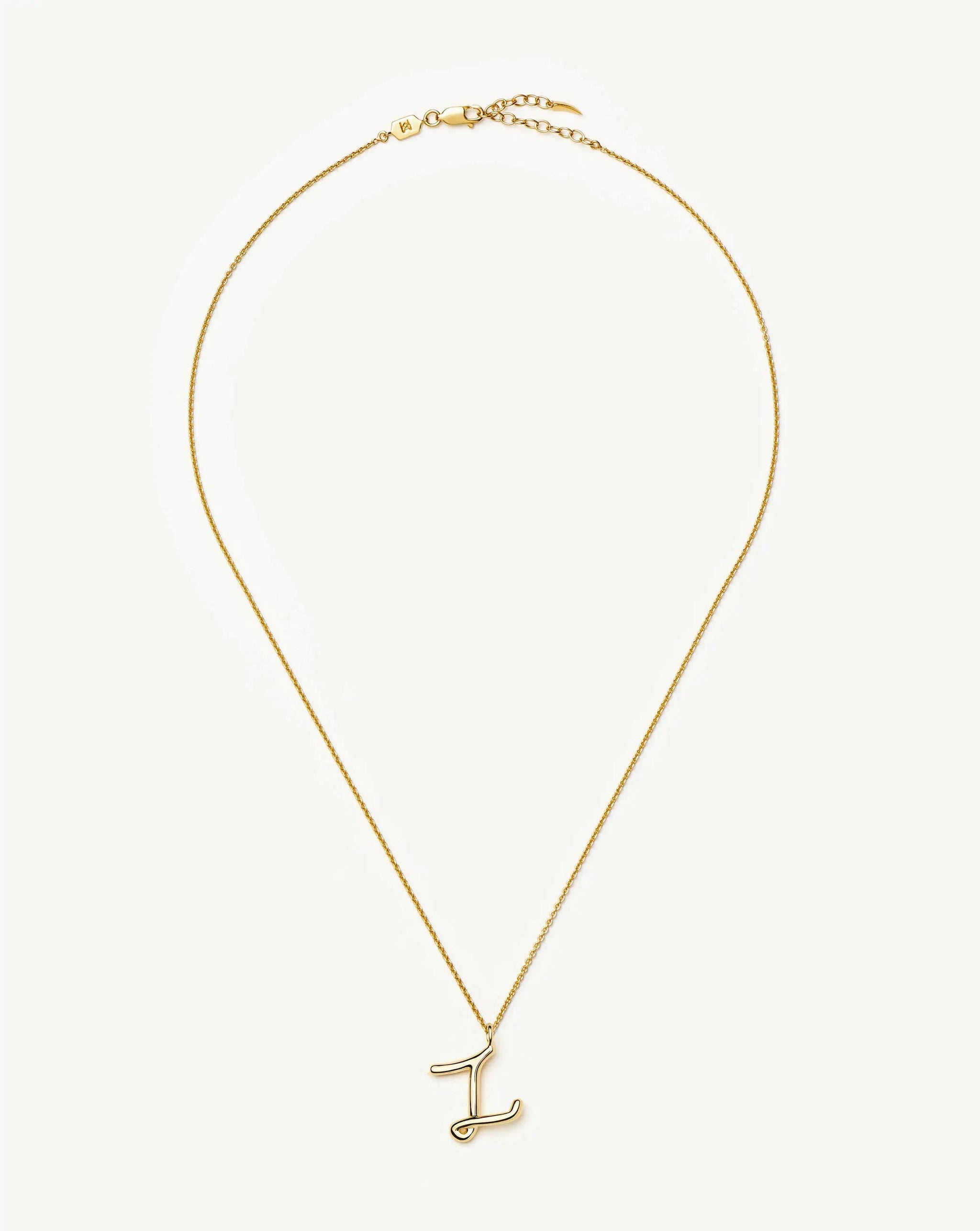 Curly Molten Initial Pendant Necklace - Z | 18k Gold Vermeil Necklaces Missoma 