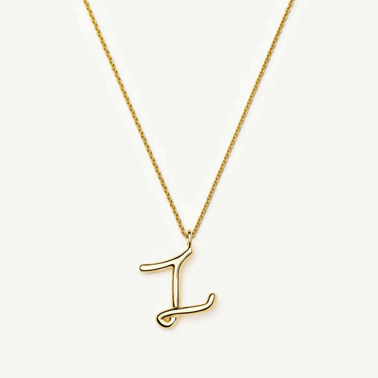 Curly Molten Initial Pendant Necklace - Z | 18k Gold Vermeil Necklaces Missoma 