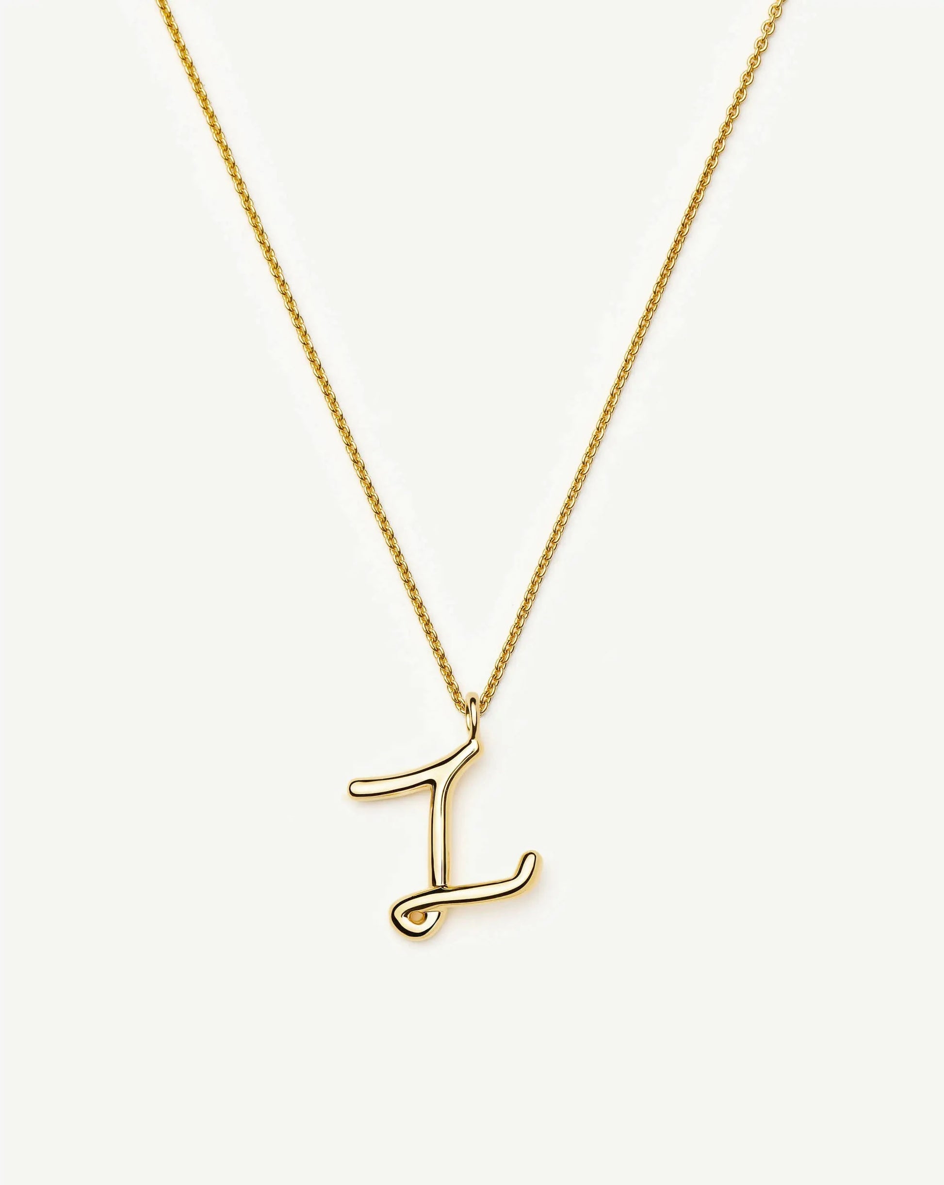 Curly Molten Initial Pendant Necklace - Z | 18k Gold Vermeil Necklaces Missoma 