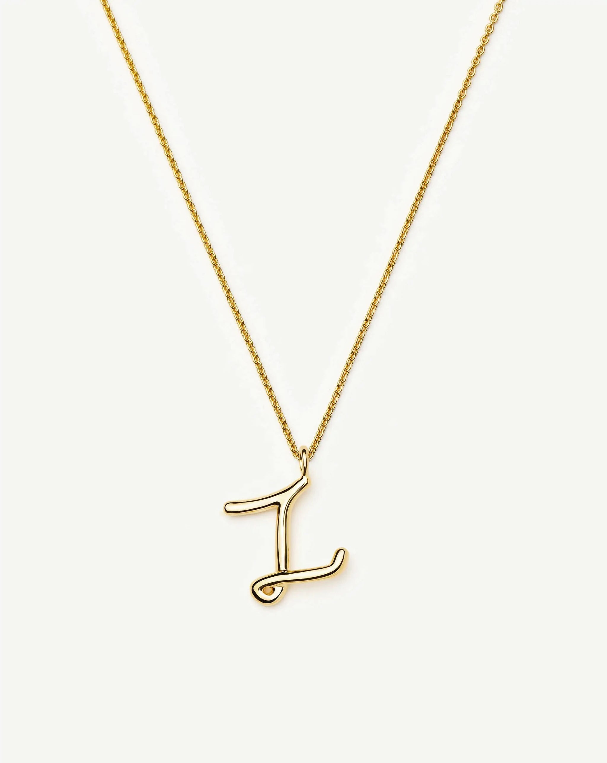 Curly Molten Initial Pendant Necklace - Z | 18k Gold Vermeil Necklaces Missoma 