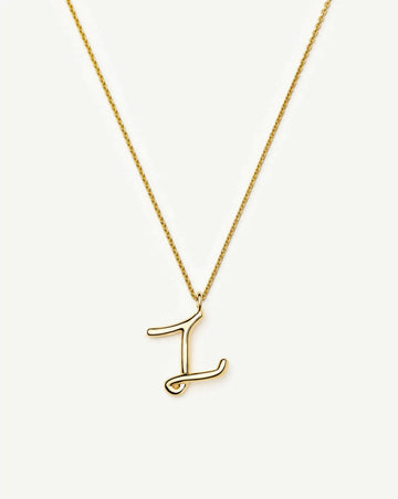 Curly Molten Initial Pendant Necklace - Z | 18k Gold Vermeil Necklaces Missoma 