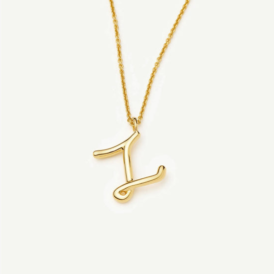 Curly Molten Initial Pendant Necklace - Z | 18k Gold Vermeil Necklaces Missoma 