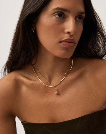 Curly Molten Mini Initial Necklace - A | 18k Gold Vermeil Necklaces Missoma 