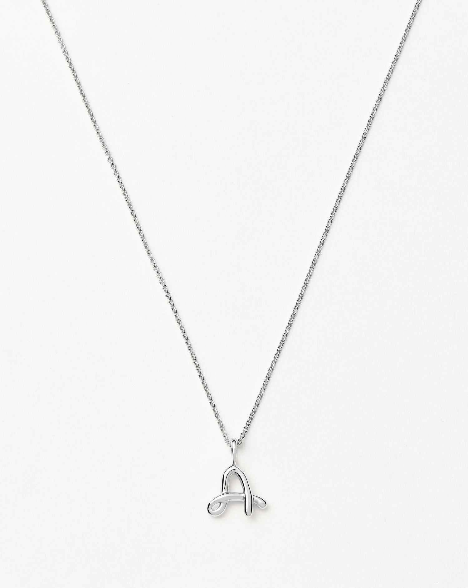 Curly Molten Mini Initial Necklace - A | Sterling Silver Necklaces Missoma 
