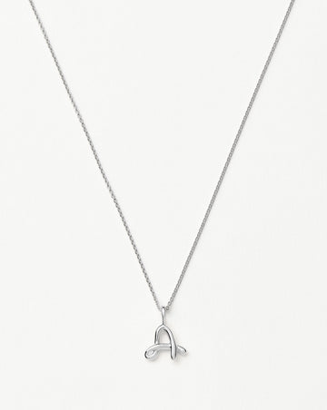 Curly Molten Mini Initial Necklace - A | Sterling Silver Necklaces Missoma 