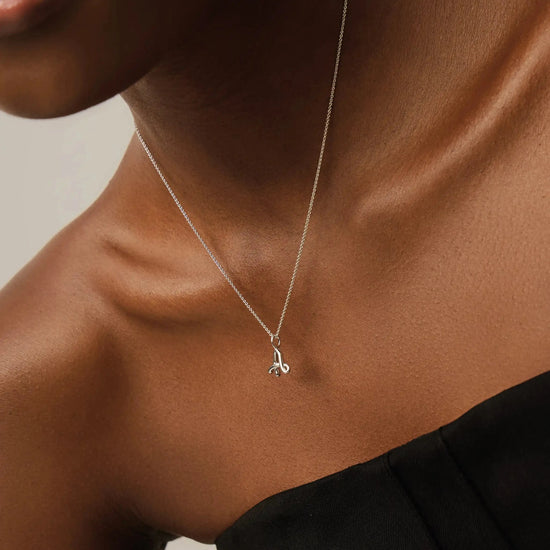 Curly Molten Mini Initial Necklace - A | Sterling Silver Necklaces Missoma 