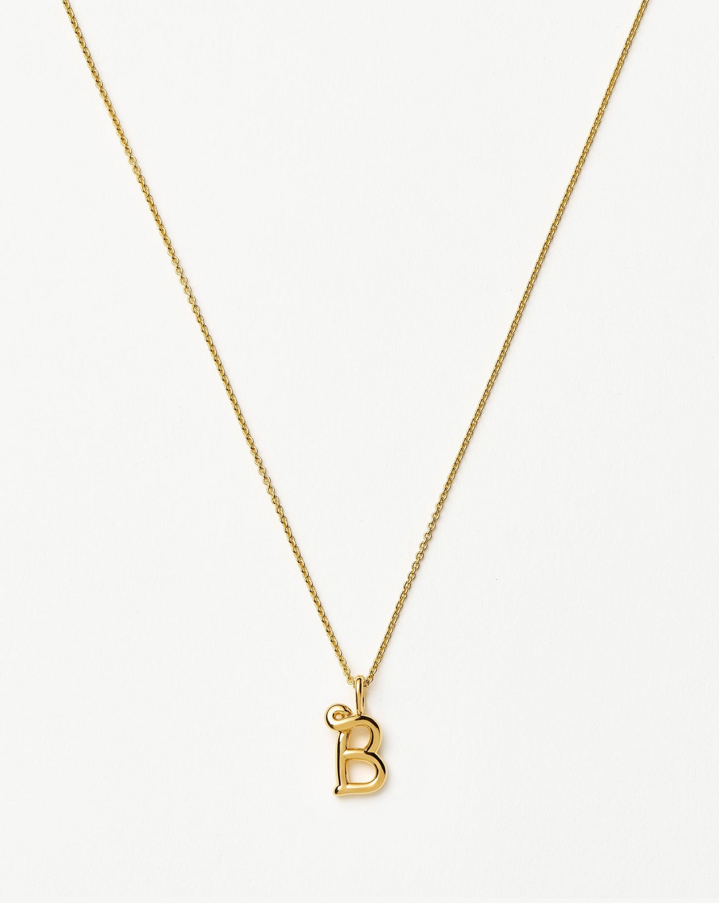 Curly Molten Mini Initial Necklace - B | 18k Gold Vermeil Necklaces Missoma 