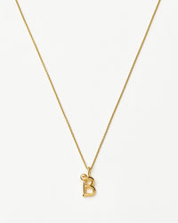 Curly Molten Mini Initial Necklace - B | 18k Gold Vermeil Necklaces Missoma 