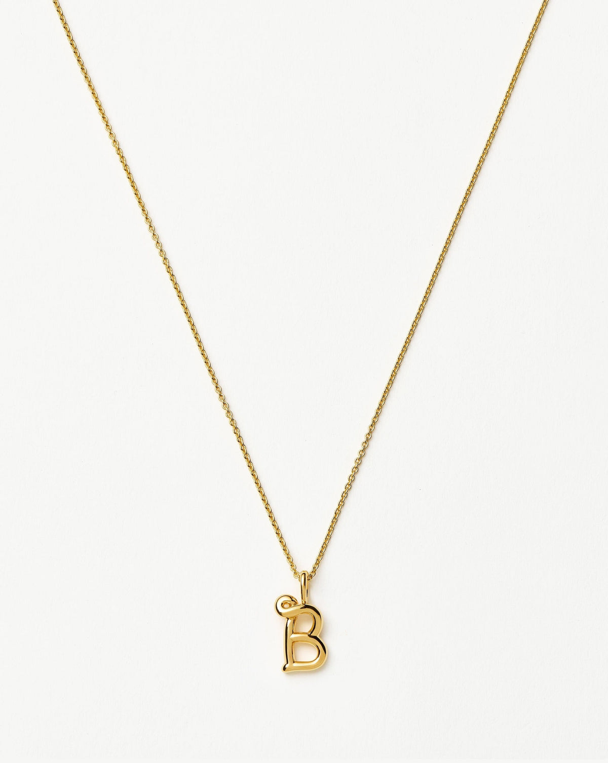 Curly Molten Mini Initial Necklace - B | 18k Gold Vermeil Necklaces Missoma 