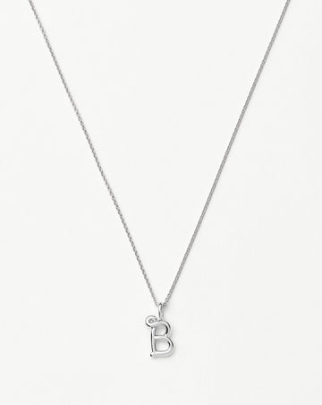 Curly Molten Mini Initial Necklace - B | Sterling Silver Necklaces Missoma 