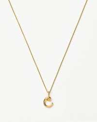 Curly Molten Mini Initial Necklace - C |18k Gold Vermeil Necklaces Missoma 