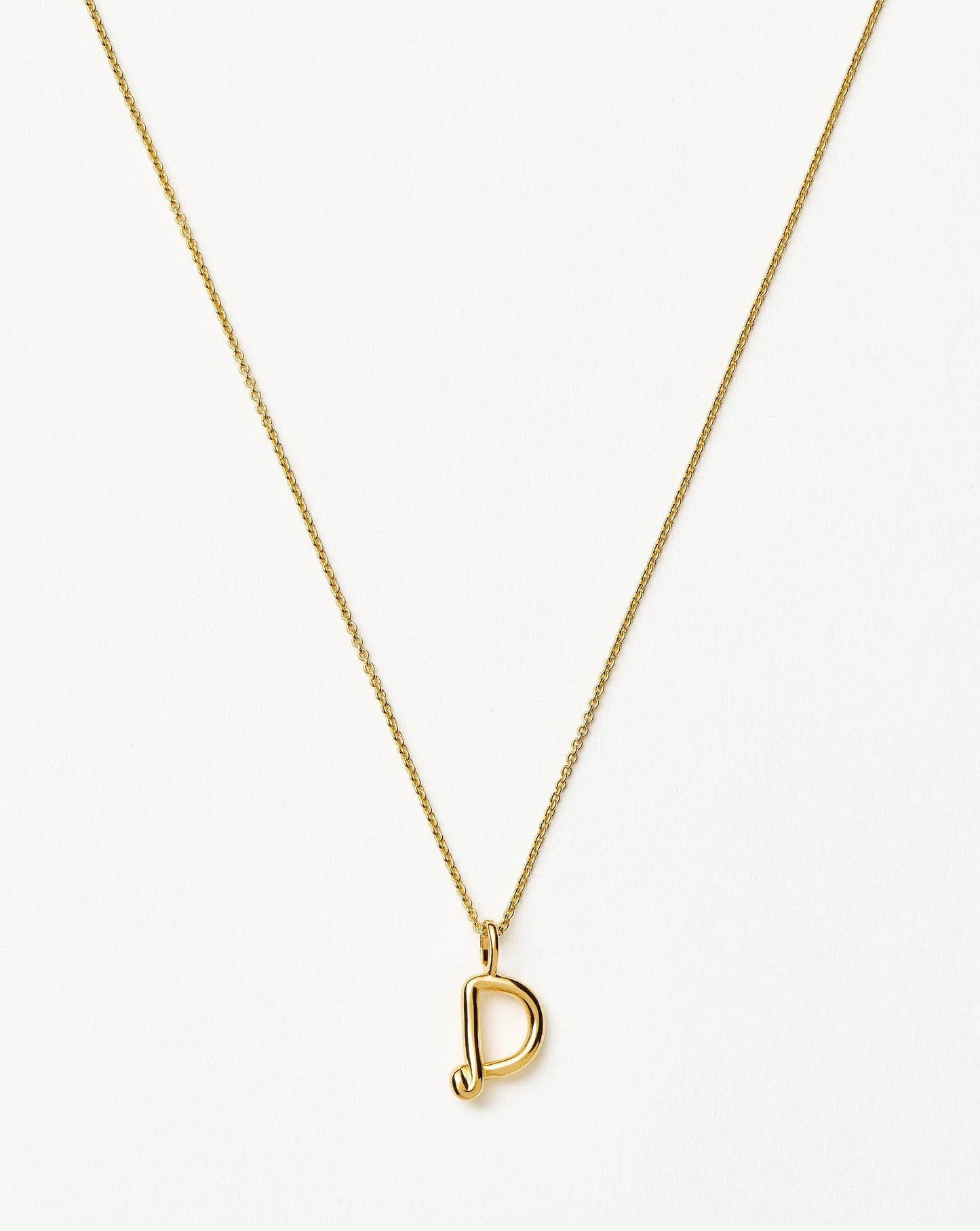 Curly Molten Mini Initial Necklace - D |18k Gold Vermeil Necklaces Missoma 