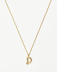 Curly Molten Mini Initial Necklace - D |18k Gold Vermeil Necklaces Missoma 