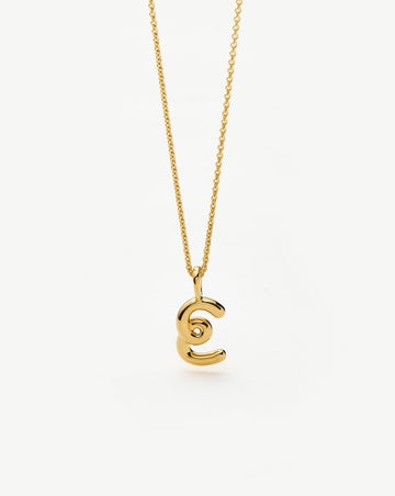 Curly Molten Mini Initial Necklace - E | 18k Gold Vermeil Necklaces Missoma 