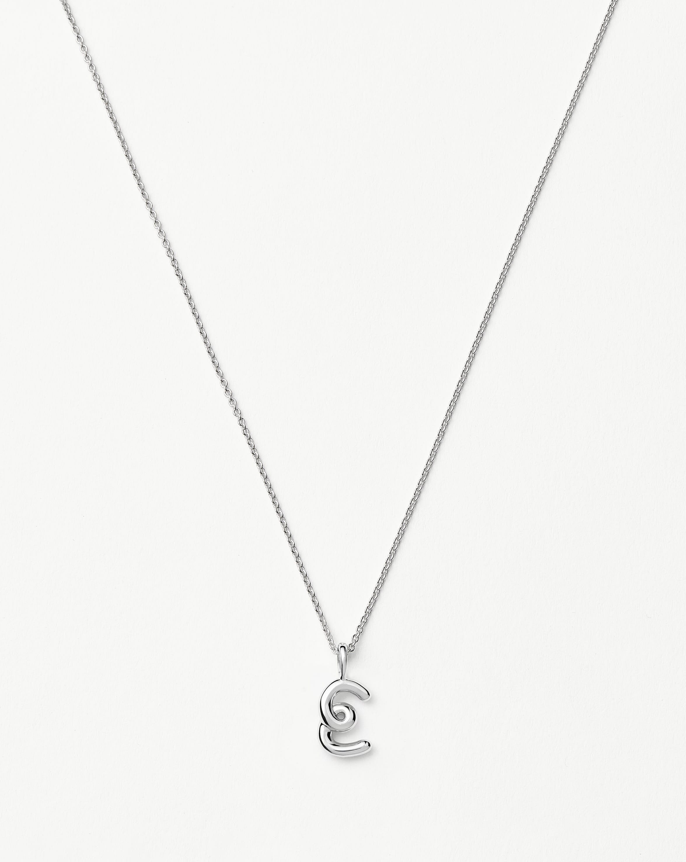 Curly Molten Mini Initial Necklace - E | Sterling Silver Necklaces Missoma 