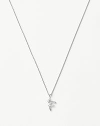 Curly Molten Mini Initial Necklace - F |Sterling Silver Necklaces Missoma 