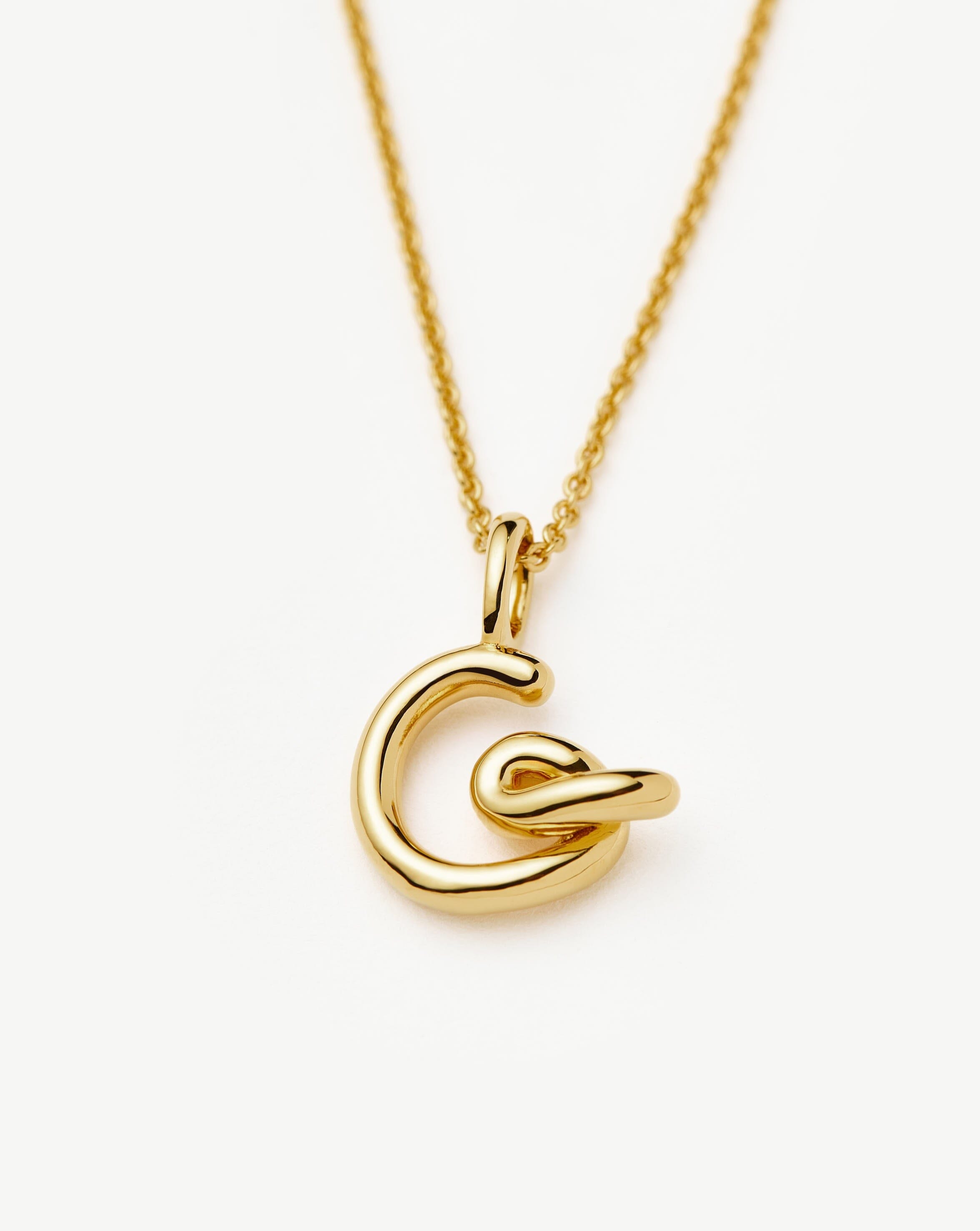 Curly Molten Mini Initial Necklace - G | 18k Gold Vermeil Necklaces Missoma 