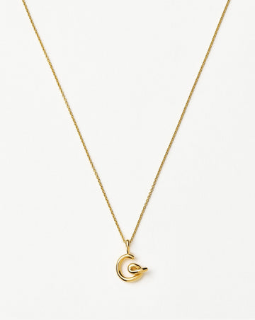 Curly Molten Mini Initial Necklace - G | 18k Gold Vermeil Necklaces Missoma 