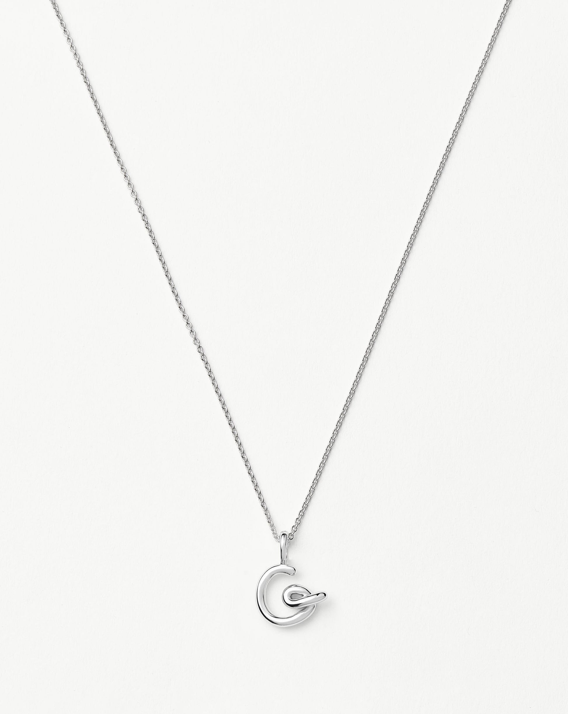 Curly Molten Mini Initial Necklace - G | Sterling Silver Necklaces Missoma 