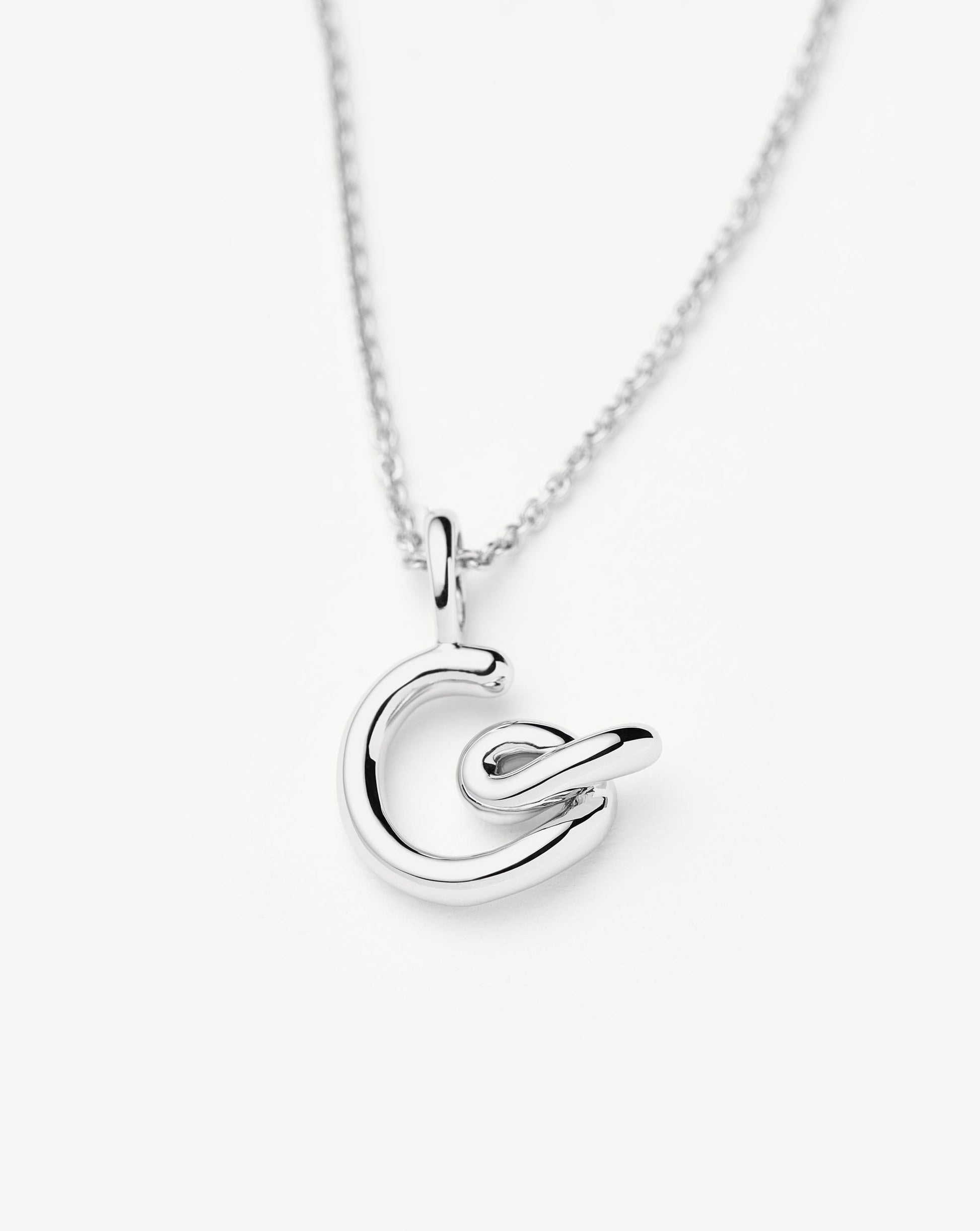 Curly Molten Mini Initial Necklace - G | Sterling Silver Necklaces Missoma 