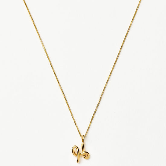 Curly Molten Mini Initial Necklace - H | 18k Gold Vermeil Necklaces Missoma 