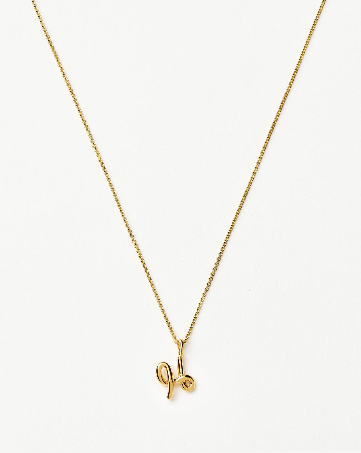 Curly Molten Mini Initial Necklace - H | 18k Gold Vermeil Necklaces Missoma 