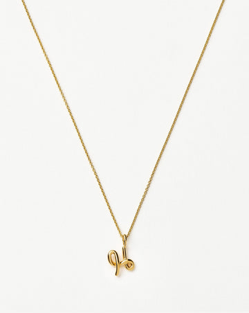 Curly Molten Mini Initial Necklace - H | 18k Gold Vermeil Necklaces Missoma 