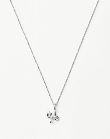 Curly Molten Mini Initial Necklace - H | Sterling Silver Necklaces Missoma 