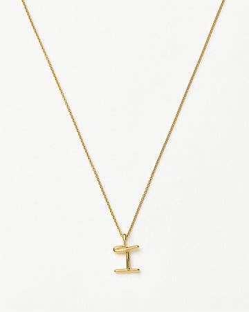 Curly Molten Mini Initial Necklace - I | 18k Gold Vermeil Necklaces Missoma 