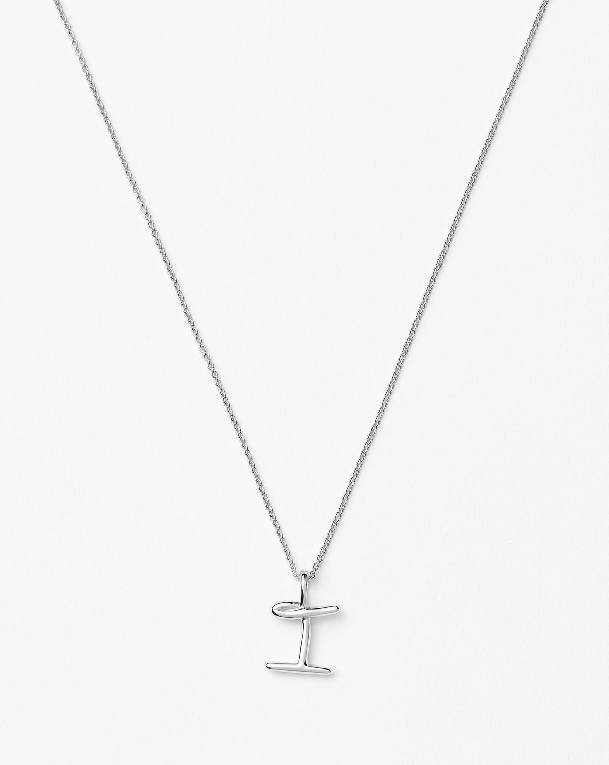 Curly Molten Mini Initial Necklace - I | Sterling Silver Necklaces Missoma 